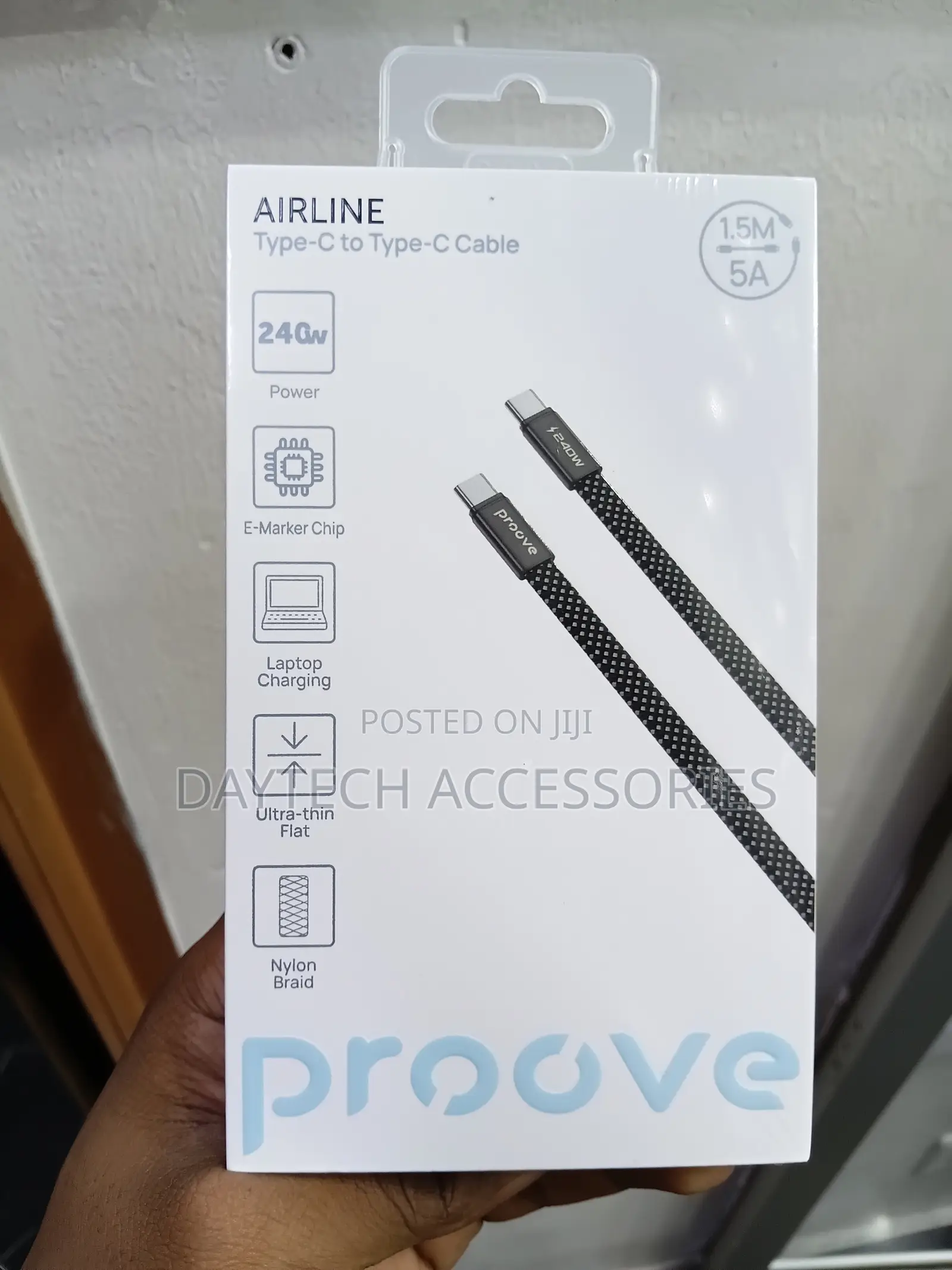 The Proove AirLine Type-C to Type-C 240W (1.5m) Fast Charging Cable