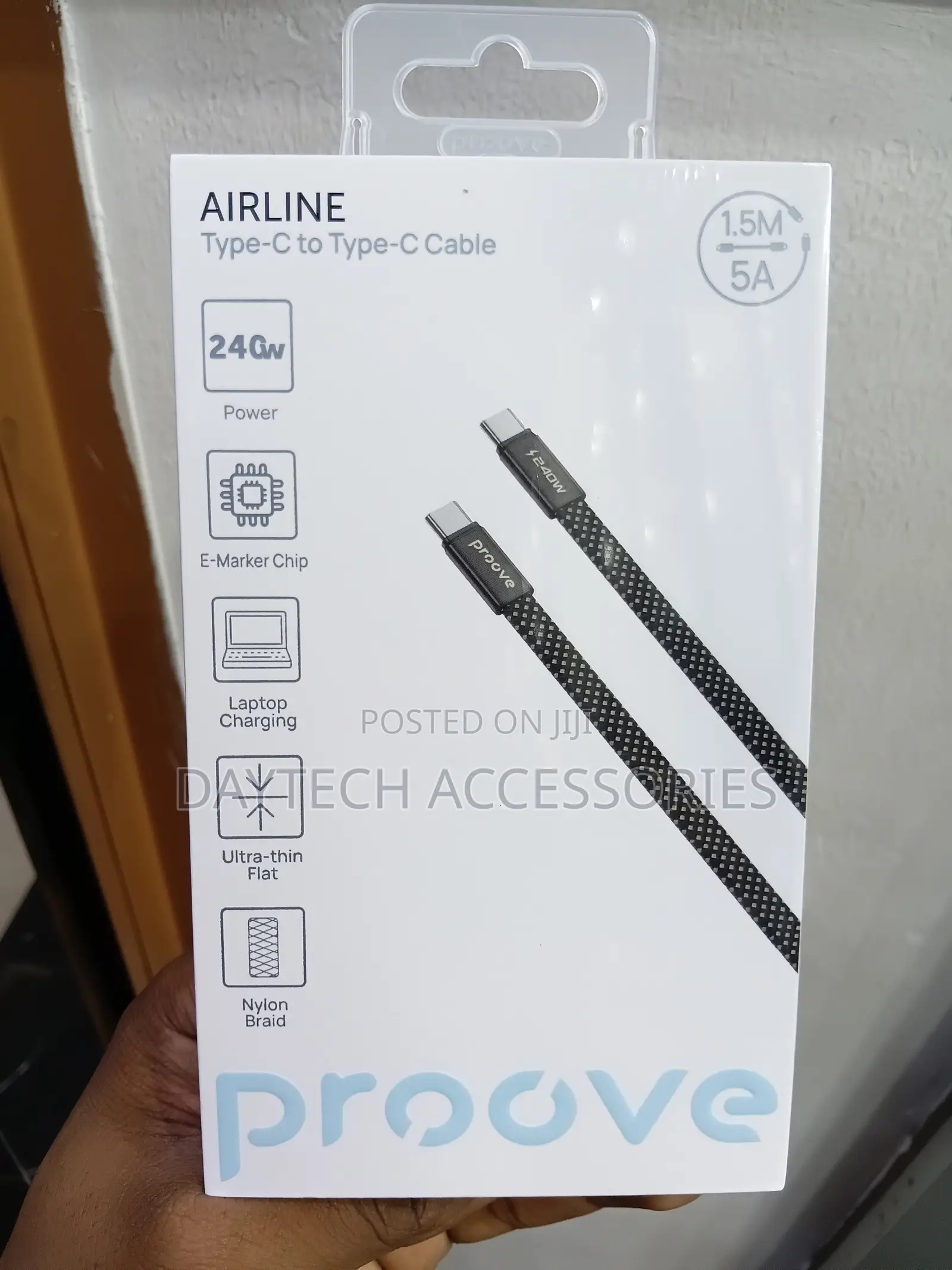 The Proove AirLine Type-C to Type-C 240W (1.5m) Fast Charging Cable
