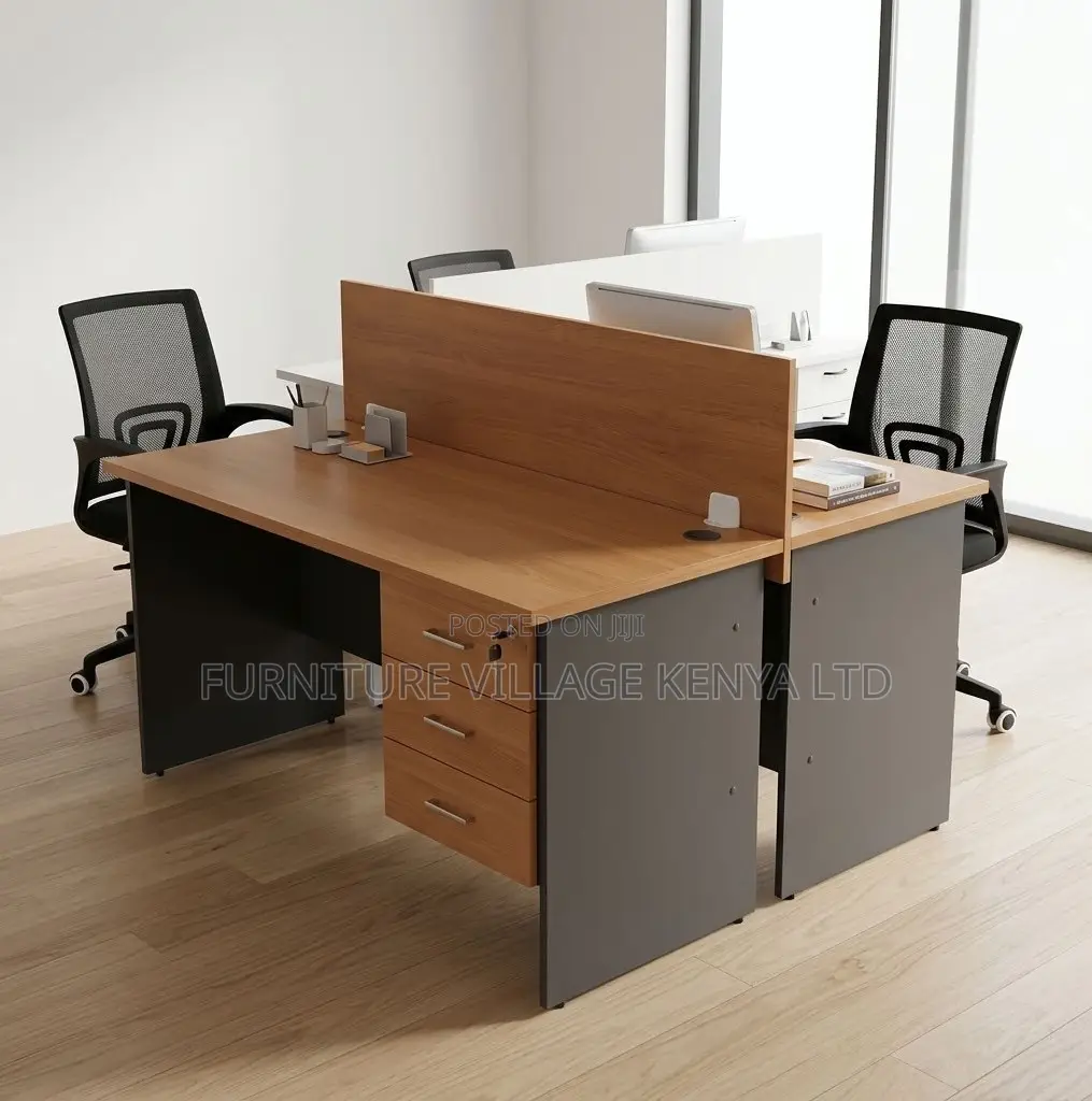 Workstation; 2 Way Custom Wooden Workstation With Storage