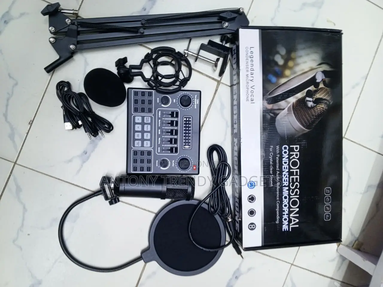 Legendary Vocal BM800 Studio Mic Kit With Boom Arm Stand