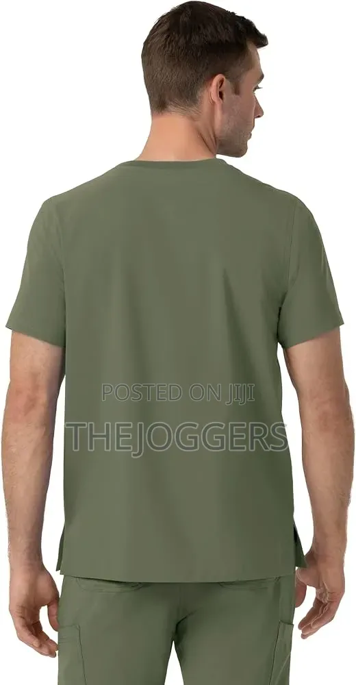 Carhartt Olive Men's Crew Neck Scrub Top Flexible & Durable Fabric