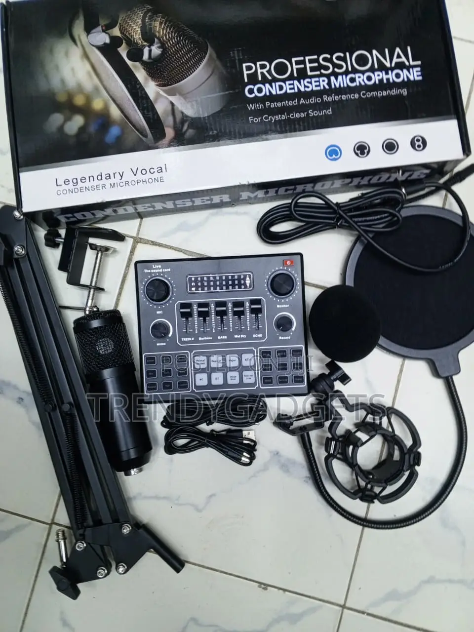 Legendary Vocal BM800 Podcast Mic Kit With Audio Mixer