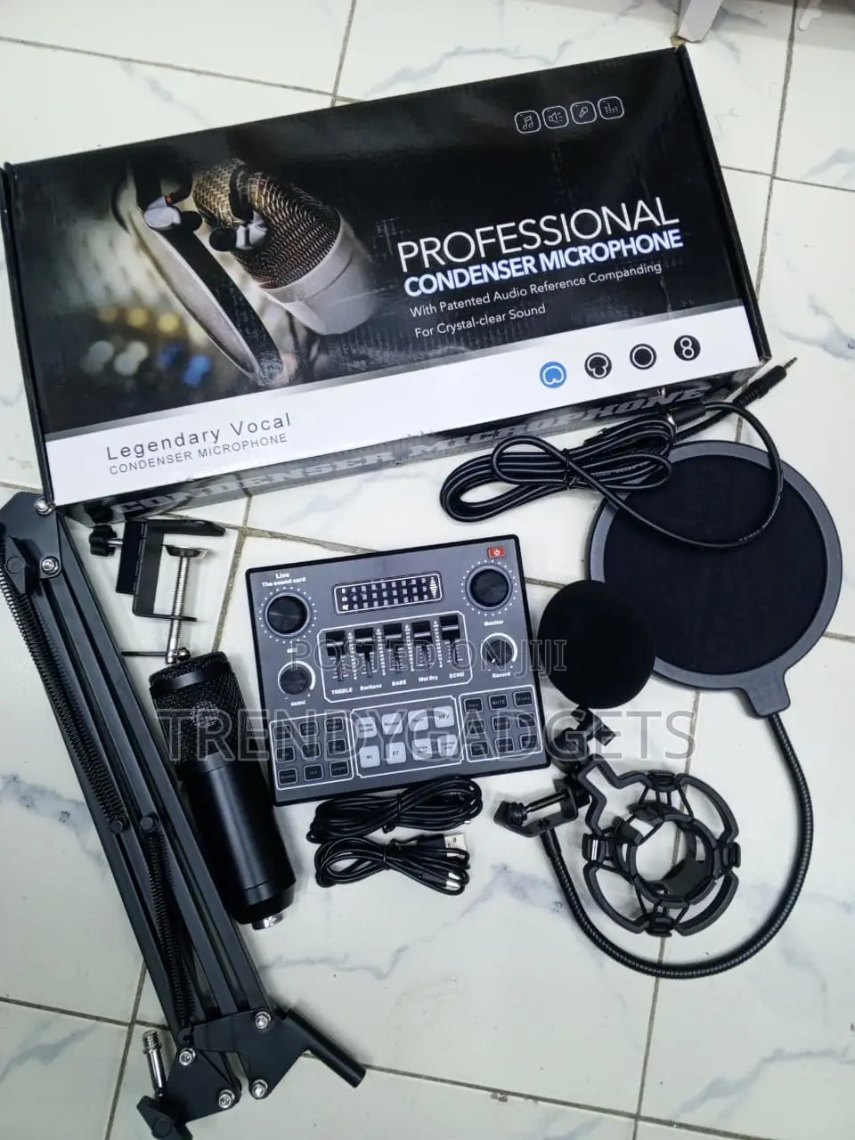 Legendary Vocal BM800 Podcast Mic Kit With Audio Mixer