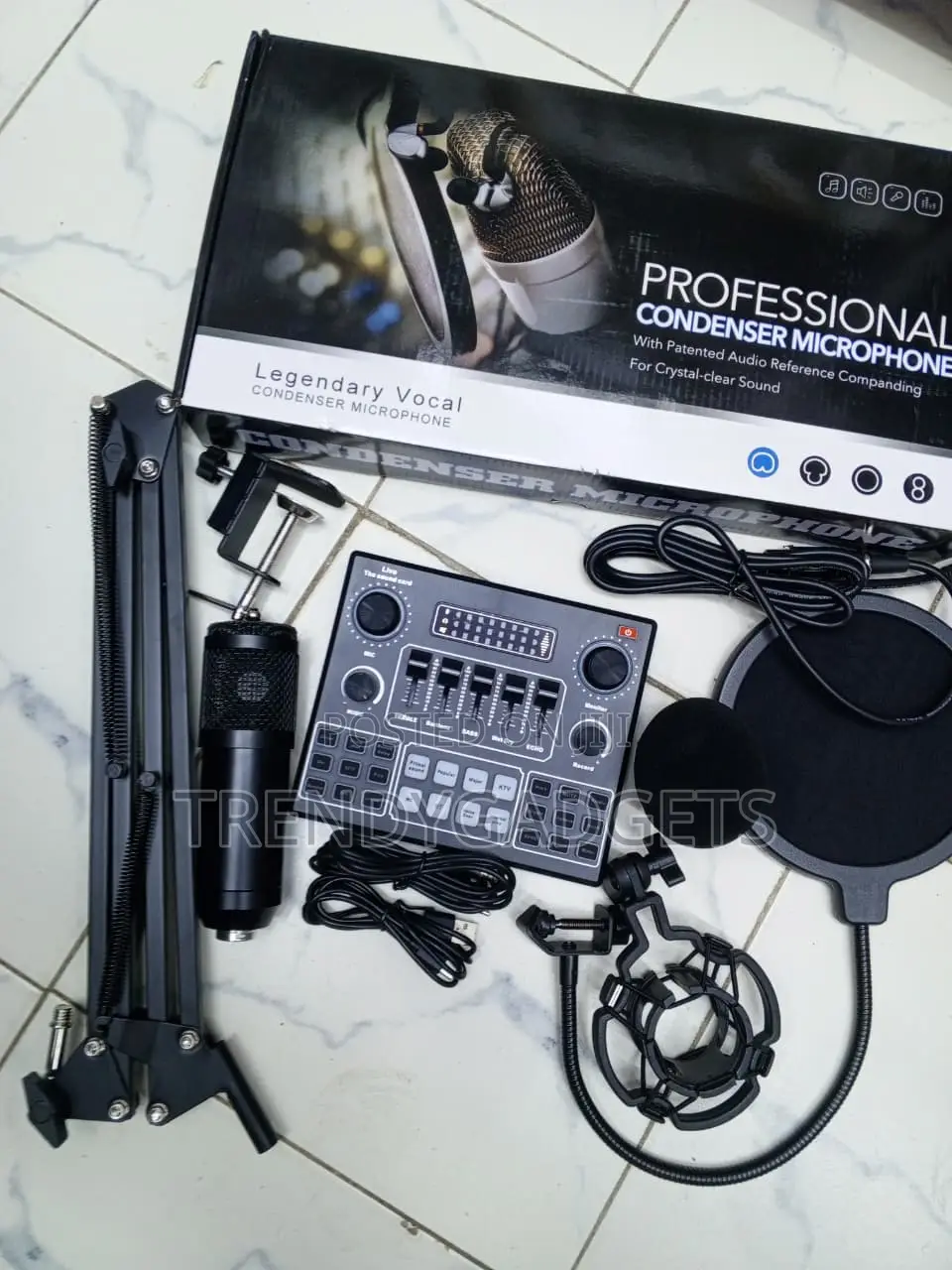 BM800 Recording Microphone Set With Scissor Arm and Pop Filter