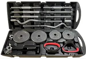 58KG Adjustable Dumbbell and Barbell Set With Case. (58Kg York)