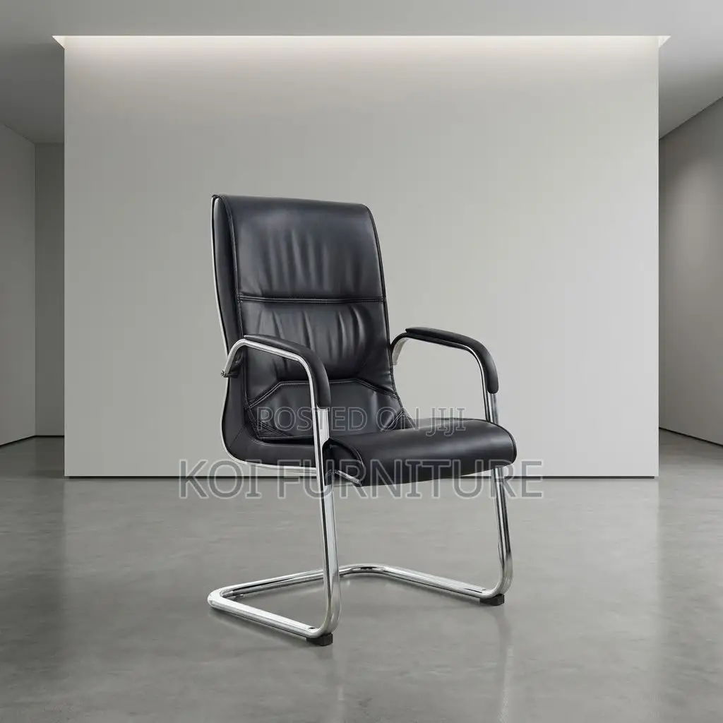 Office Chairs; Leather Visitors Seat With Sled Legs