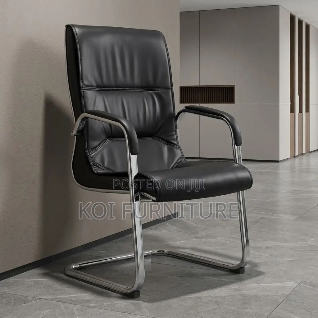 Office Chairs; Leather Visitors Seat With Sled Legs