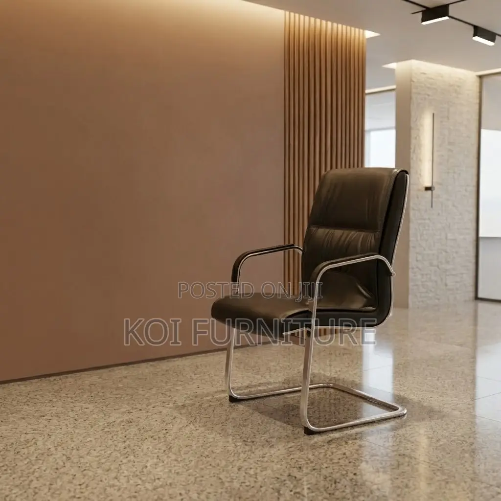 Office Chairs; Leather Visitors Seat With Sled Legs