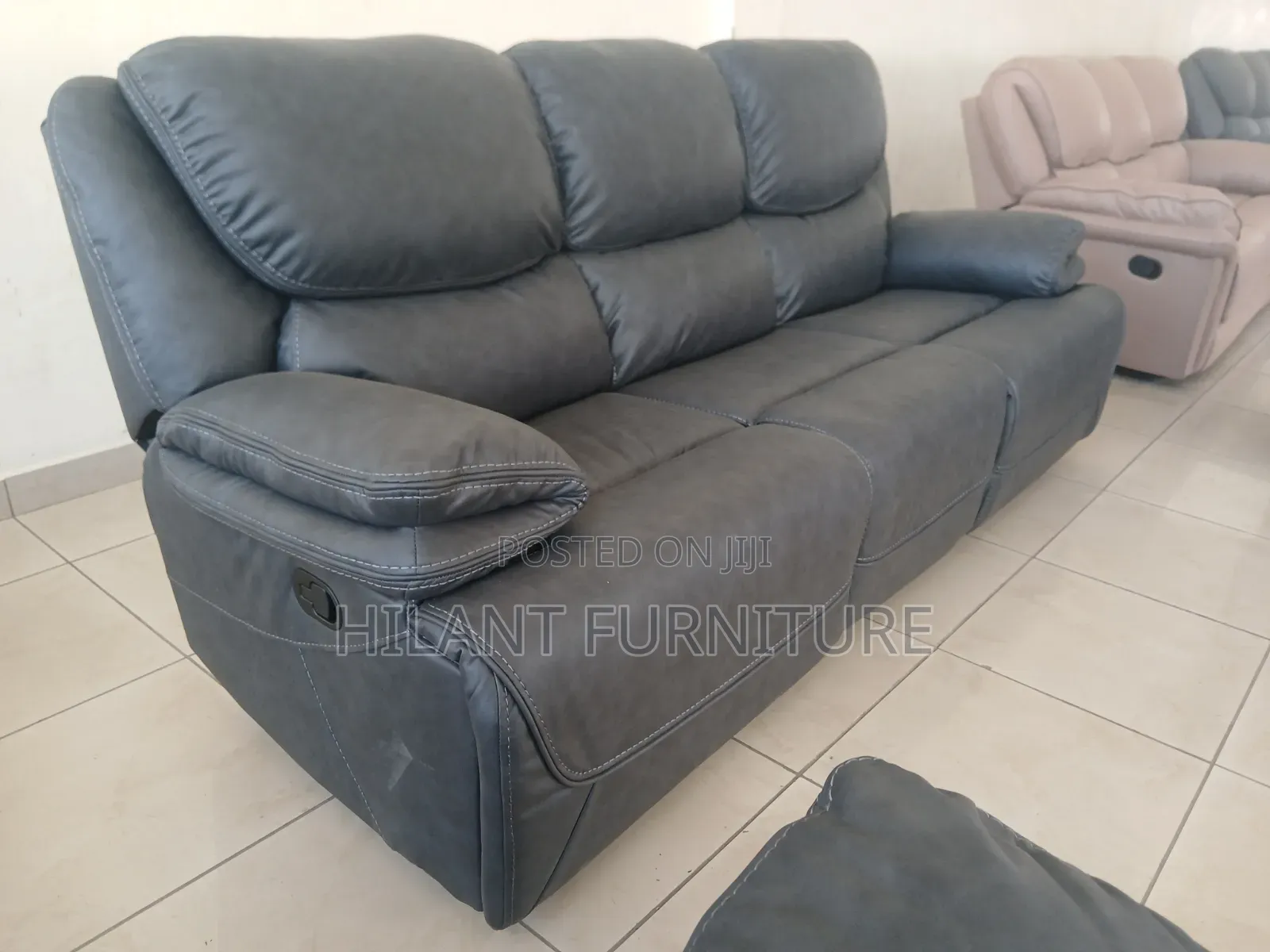 King Size 3-Seater Fabric Recliner Sofa – Premium Grey Luxury Comfort