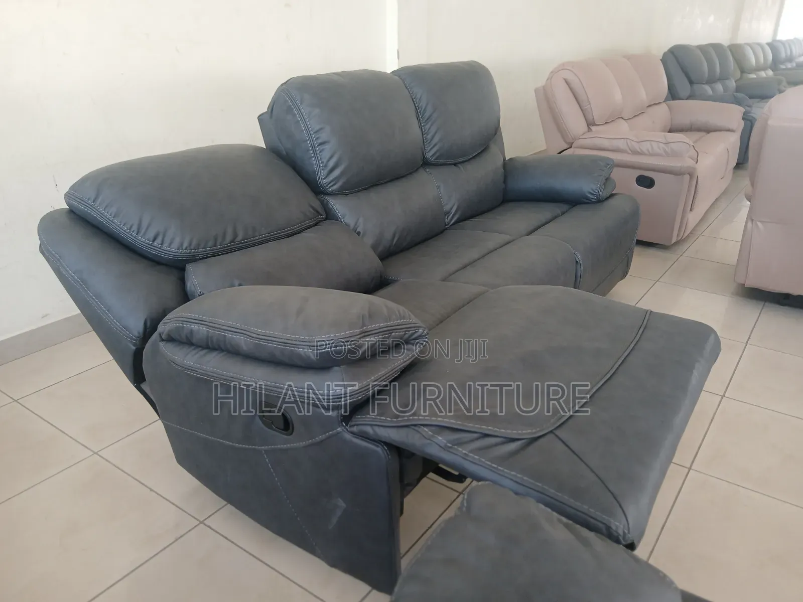 King Size 3-Seater Fabric Recliner Sofa – Premium Grey Luxury Comfort