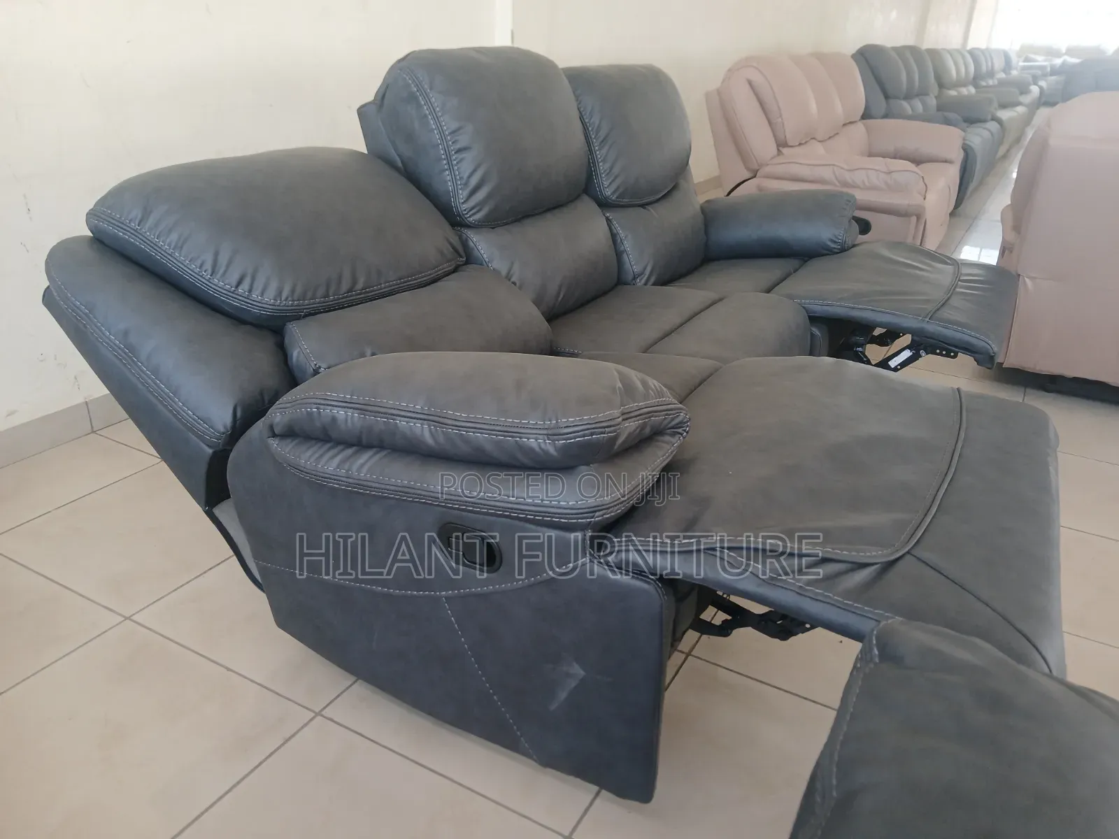 King Size 3-Seater Fabric Recliner Sofa – Premium Grey Luxury Comfort