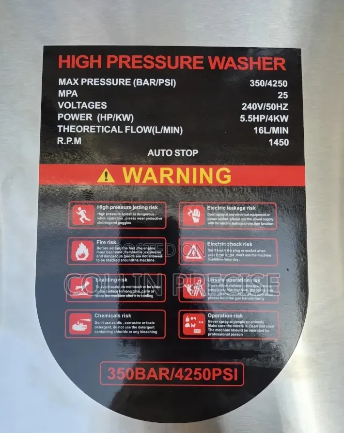 Thompson Electric Car Washer High Pressure PSI 4250psi 5.5hp Motor