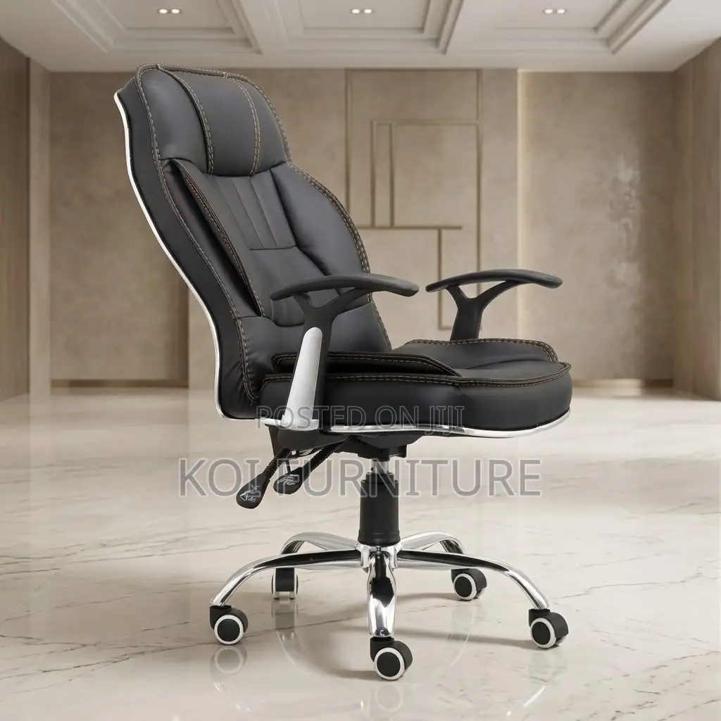 Office Chair; High Back Leather Made Home Office Seat