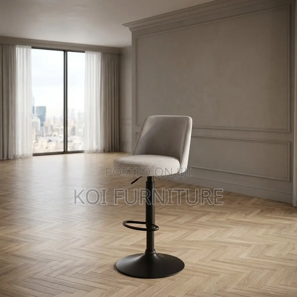 Barstool; Ergonomic Leather Soft Adjustable Height Barstool