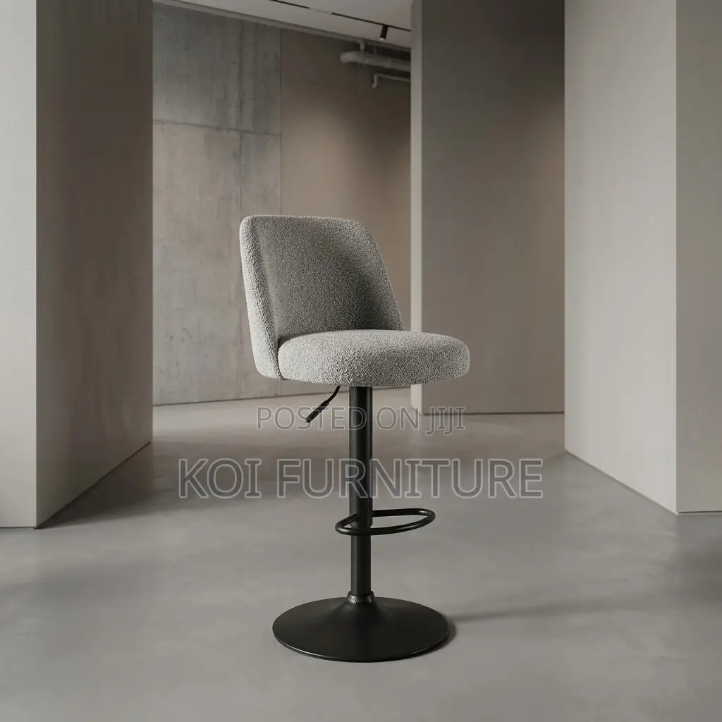 Barstool; Ergonomic Leather Soft Adjustable Height Barstool