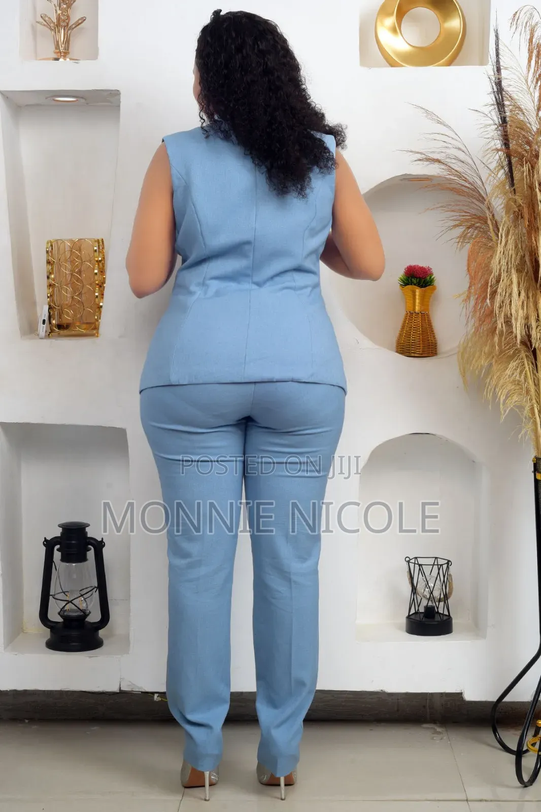 Official Sky Blue 2pc Ladies Trouser Suit