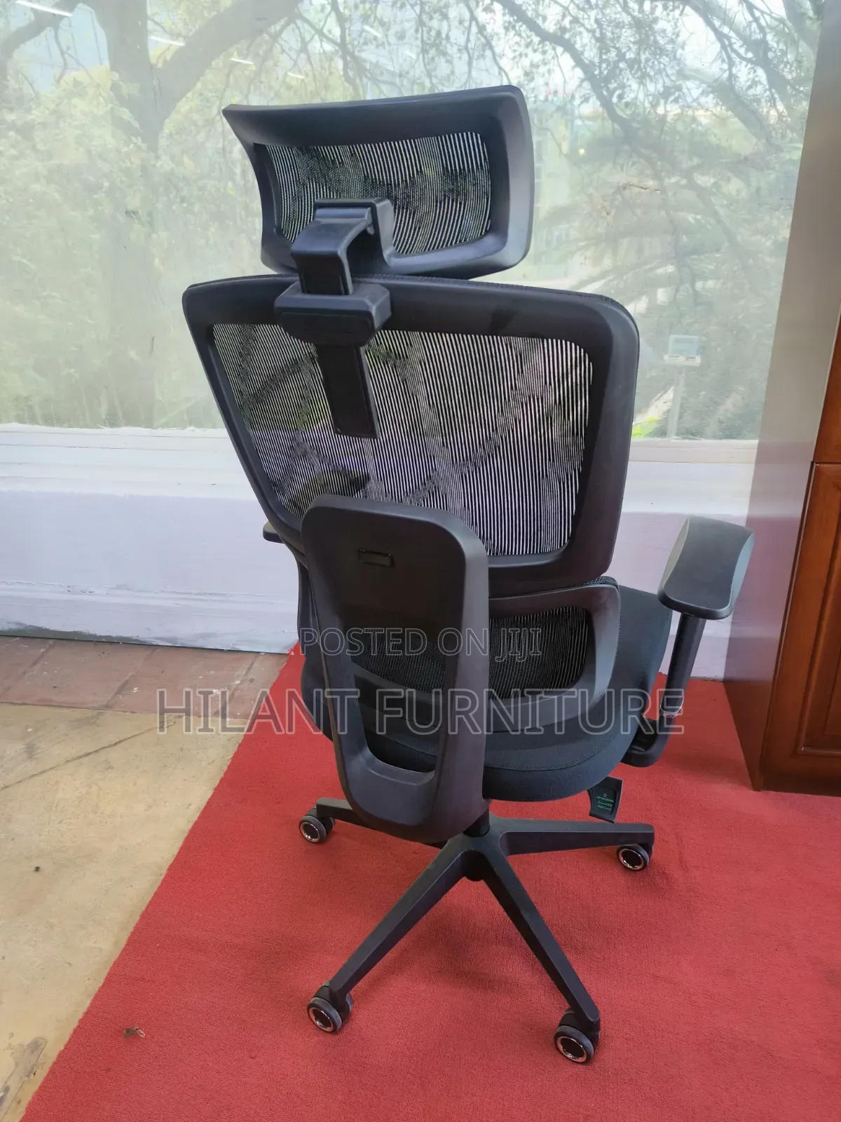 Black Ergonomic Mesh Executive Office Chair With Adjustable Headrest