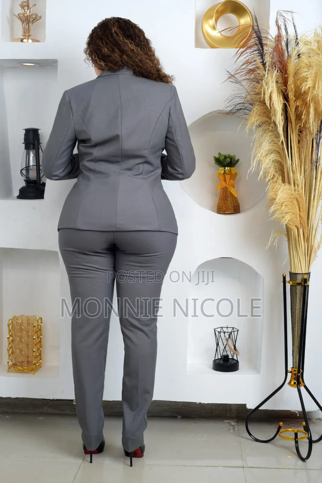 Fashion Women/Ladies Workwear Grey Trouser Suit