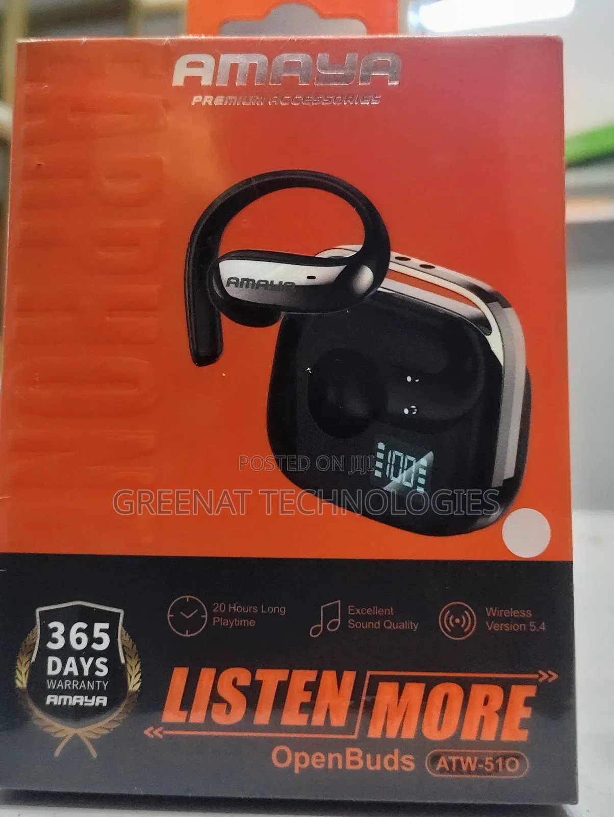 Amaya Open Buds ATW-510 Wireless Sports Earbuds Bluetooth5.3 Open-Ear