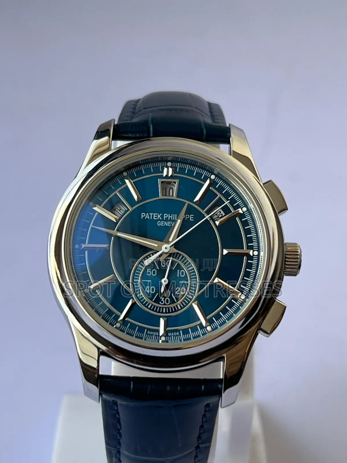 Patek Phillipe Quartz Chronograph Watch. Brown/Navy Blue/Green