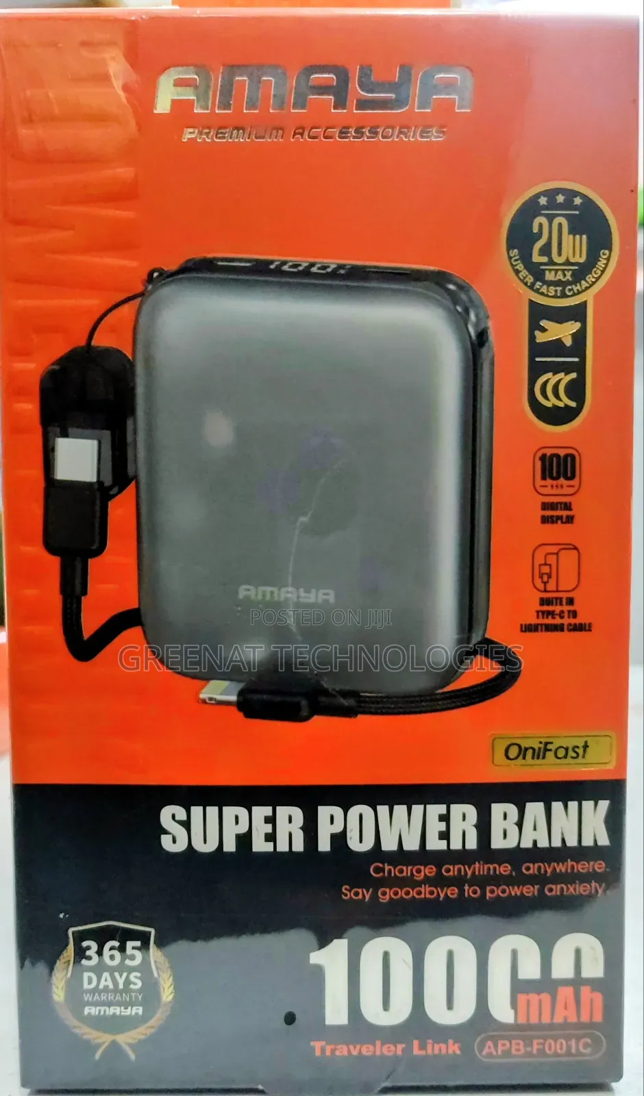 AMAYA Super Power Bank 10000mAh APB-F001C 20W Max Traveler Link