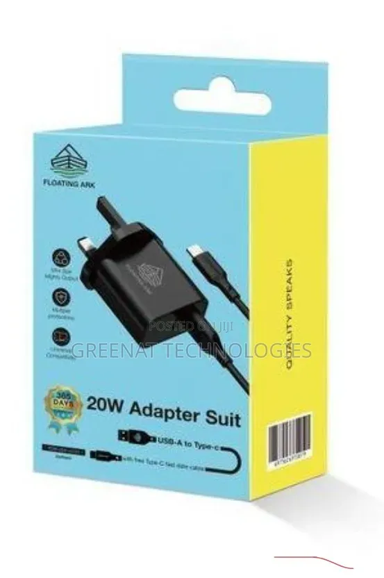 Floating Ark EneAtomC 20W Dual Ports Adapter Suit With USB-A to C