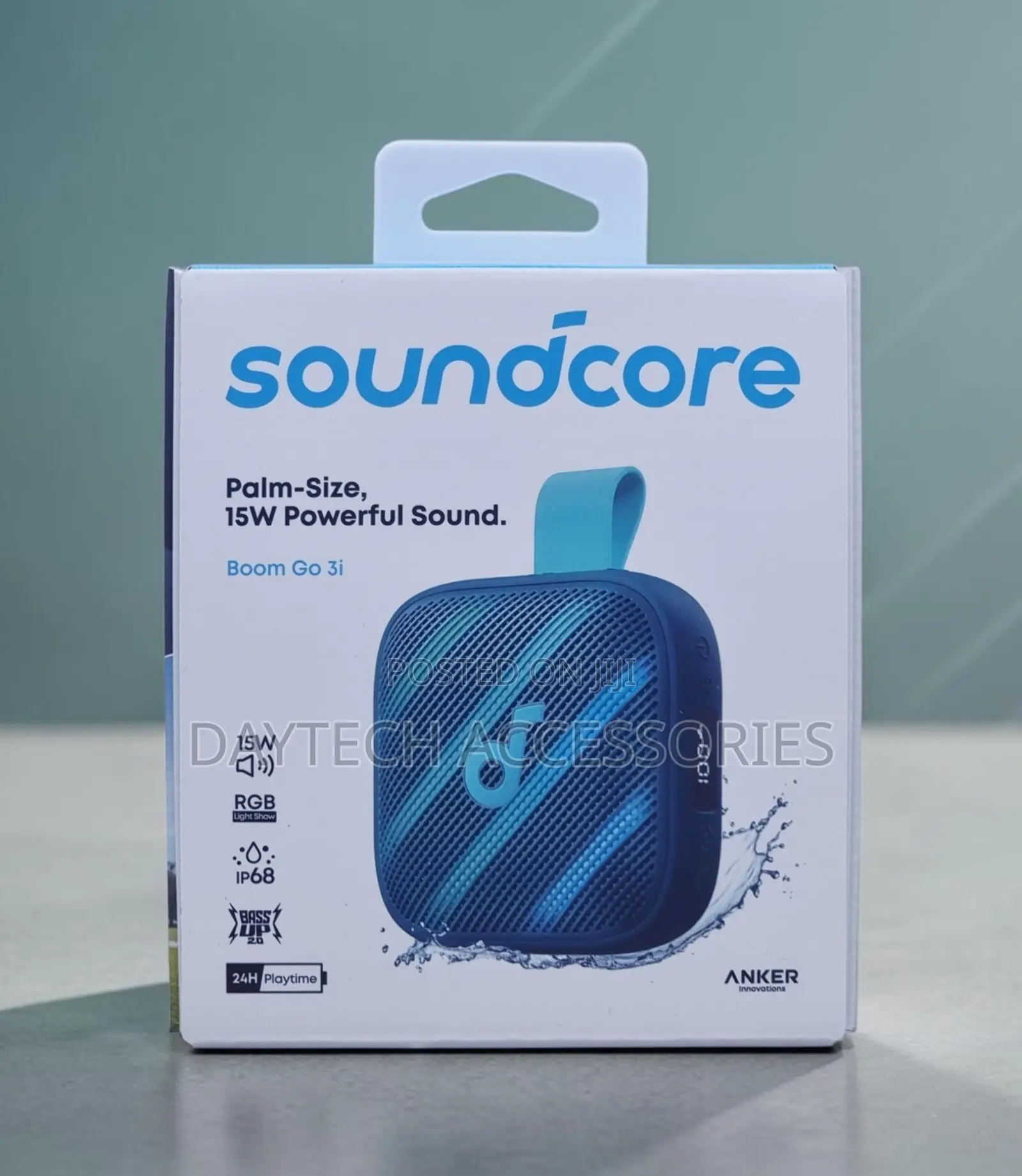 Soundcore Boom Go 3i Portable Bluetooth Speaker by Anker, 24H Playtime