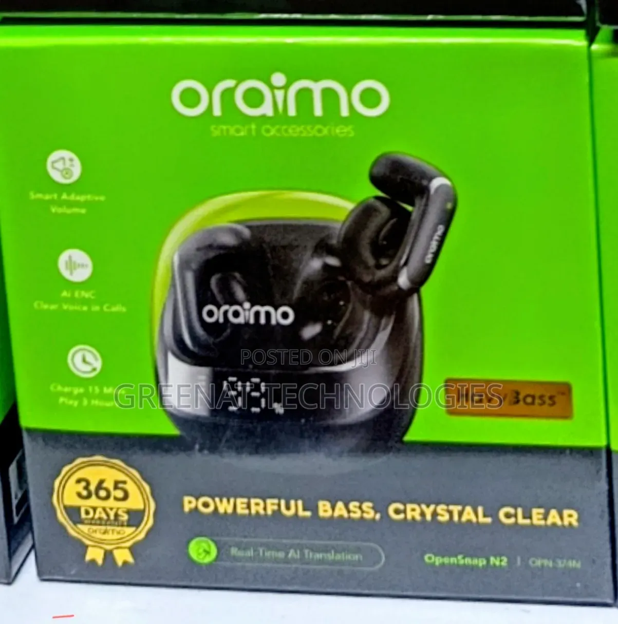 Oraimo OpenSnap N2 EP20 Open-Ear True Wireless Earbuds AI Translation