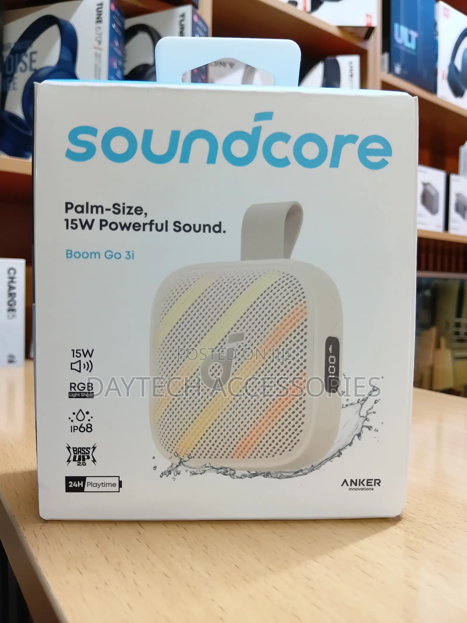 ANKER - SOUNDCORE Boom Go 3i Portable Bluetooth Speaker (15W ) - Black