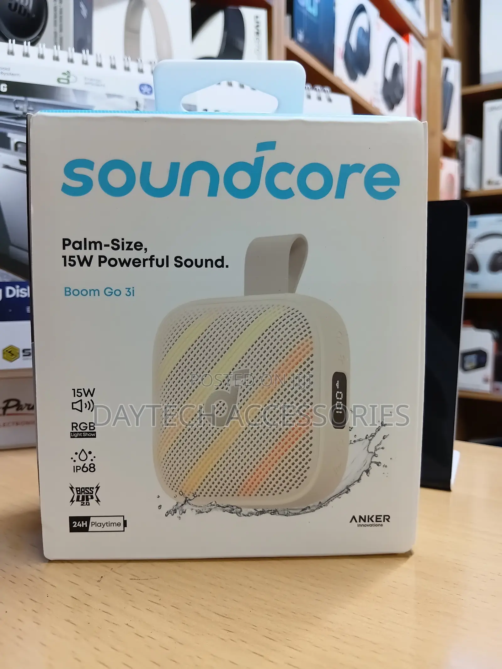 ANKER - SOUNDCORE Boom Go 3i Portable Bluetooth Speaker (15W ) - Black