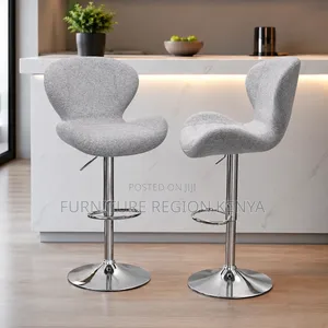 Cream Bar/Kitchen Stool, Silver