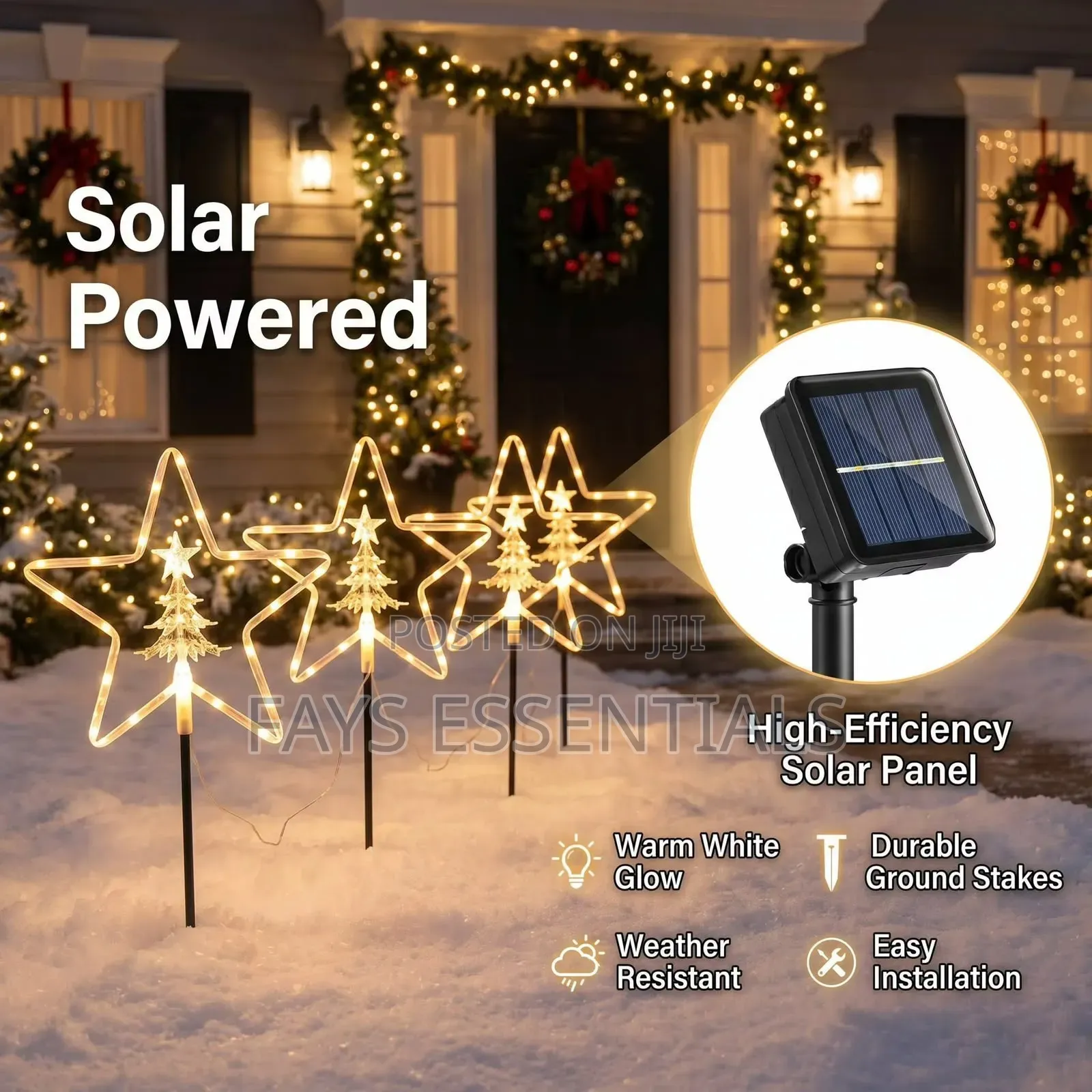 4pcs Solar Garden Pathway Lights