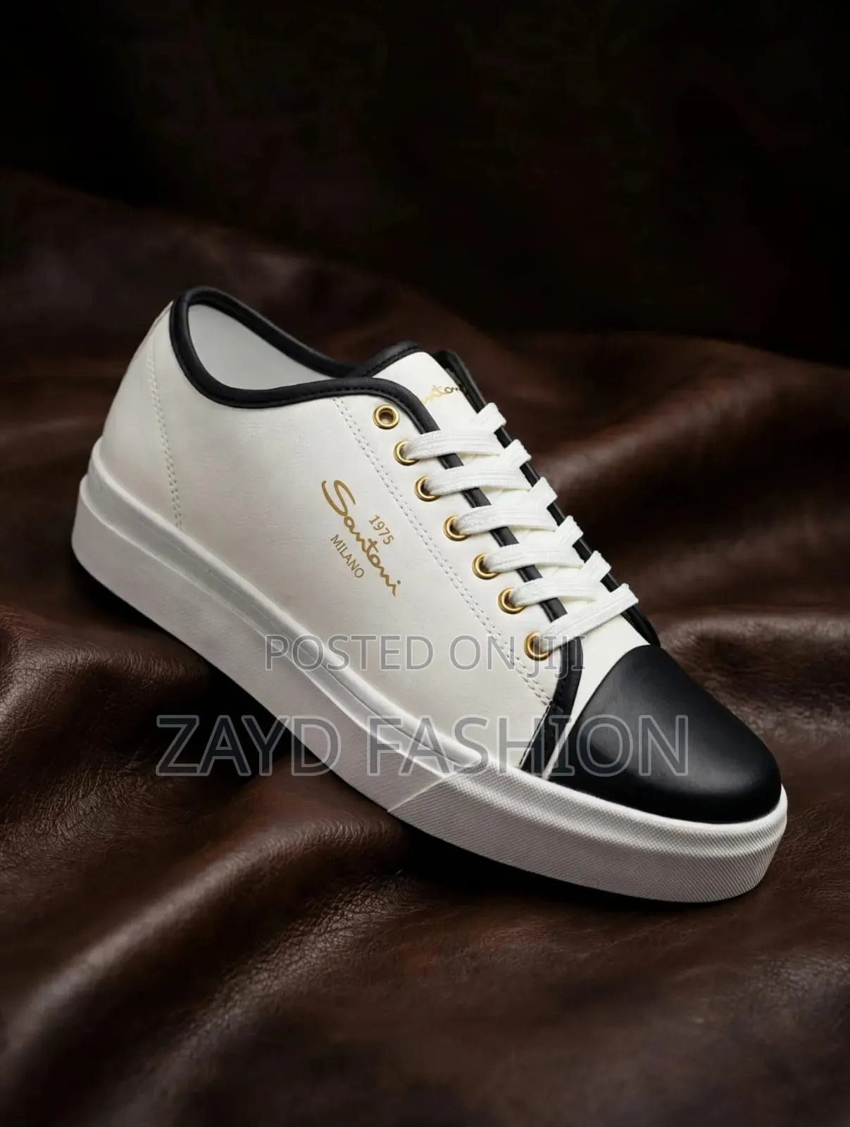 Santoni Milano Cream Black