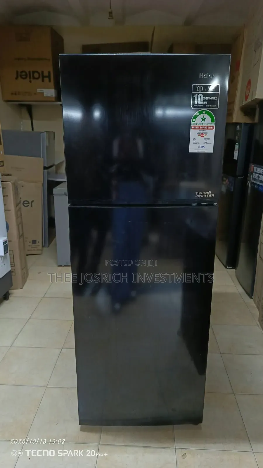 Haier Double Door Refrigerator HCR 355 BS Free Standing No Frost