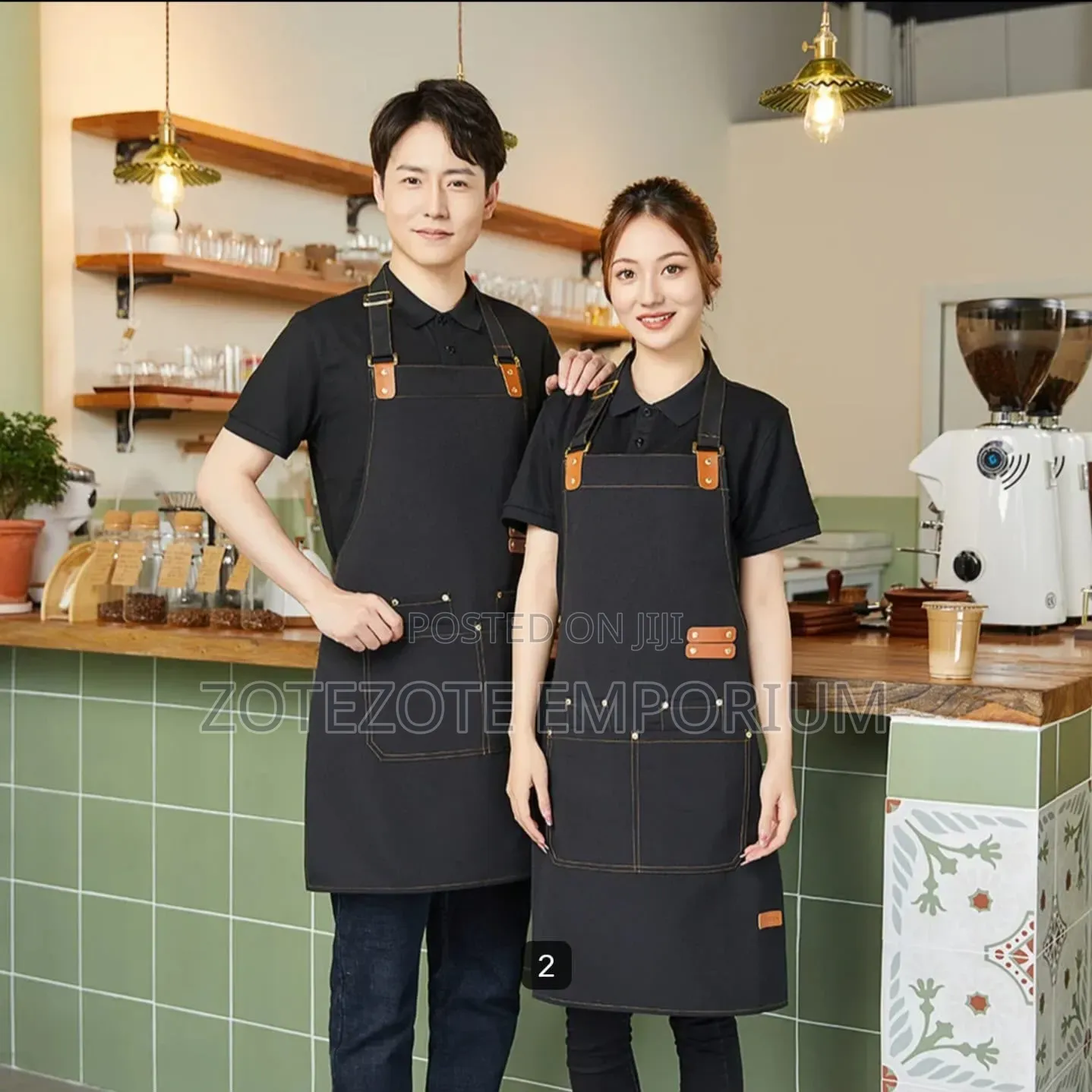 Apron With Adjustable Leather Straps