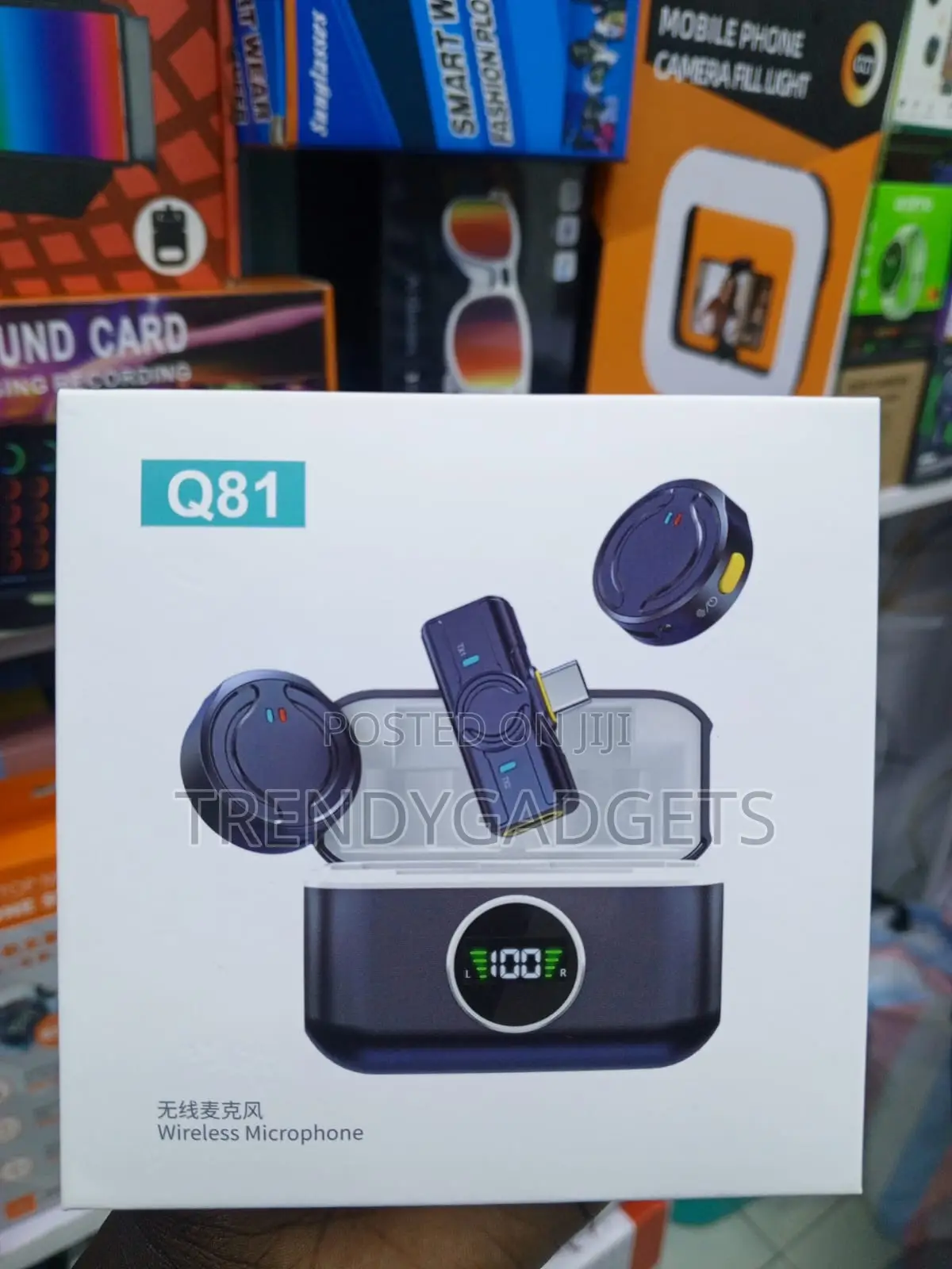 Q81 Wireless Microphone Set With Dual Mics and LED Case