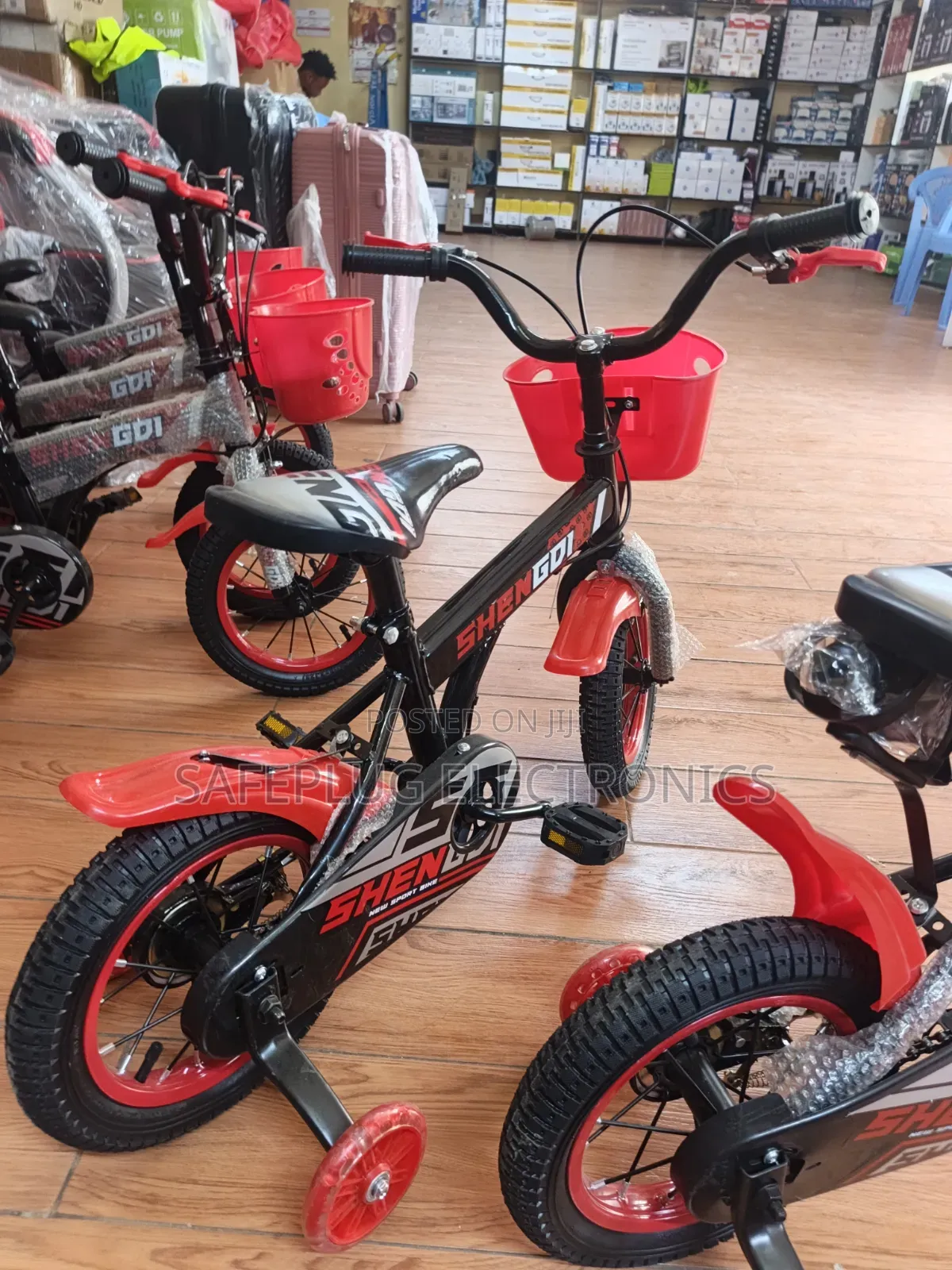 Shengdi Size 12 Kids Bike With Front Basket & Training Wheels