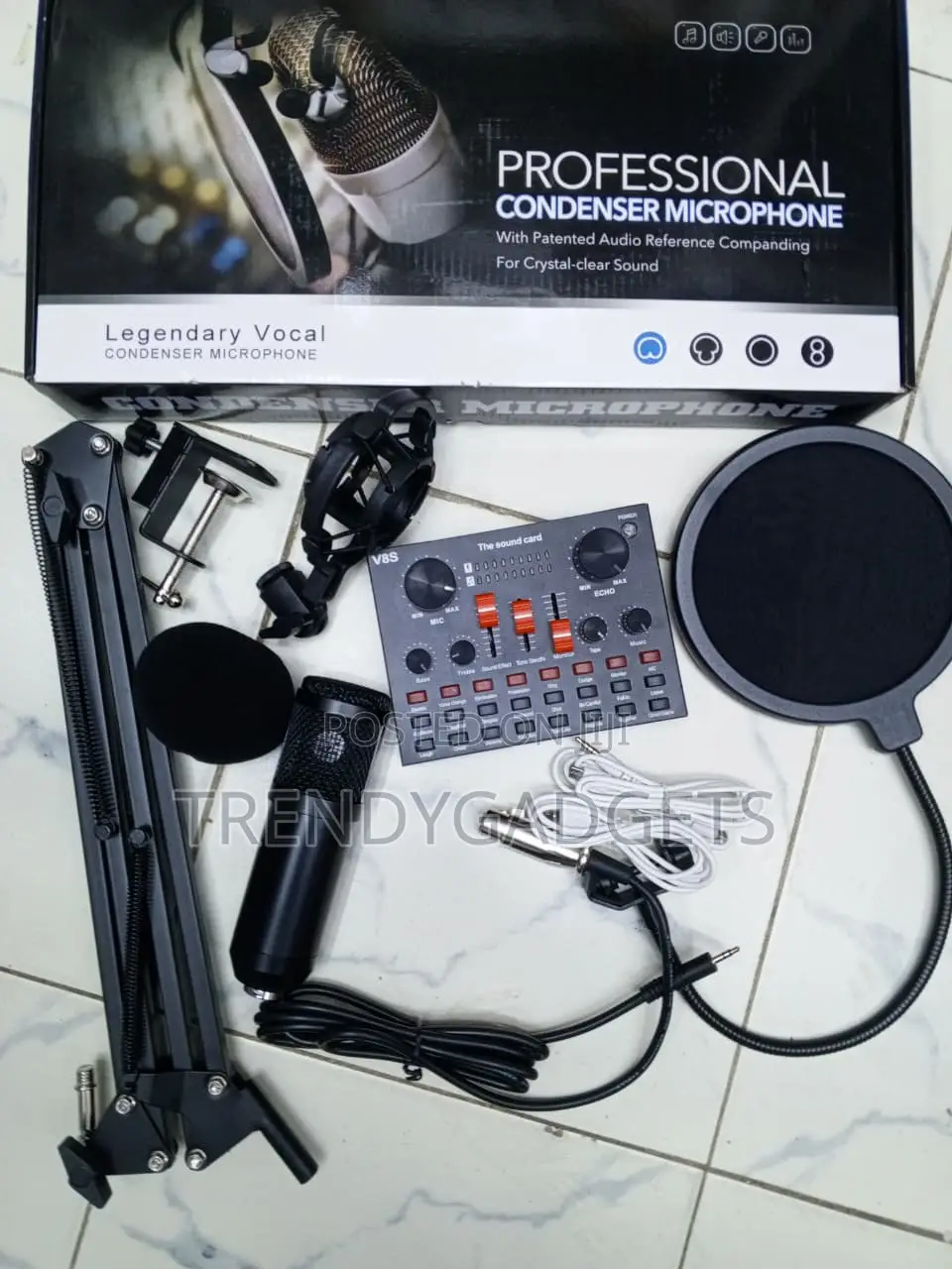 BM800 Studio Recording Kit With V8S Sound Card and Boom Arm