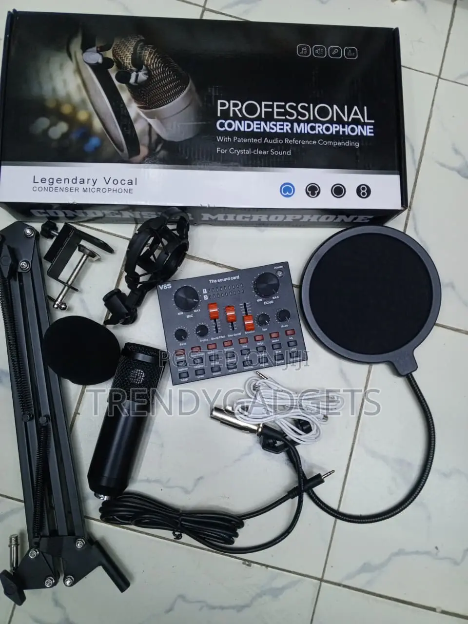 BM800 Studio Recording Kit With V8S Sound Card and Boom Arm
