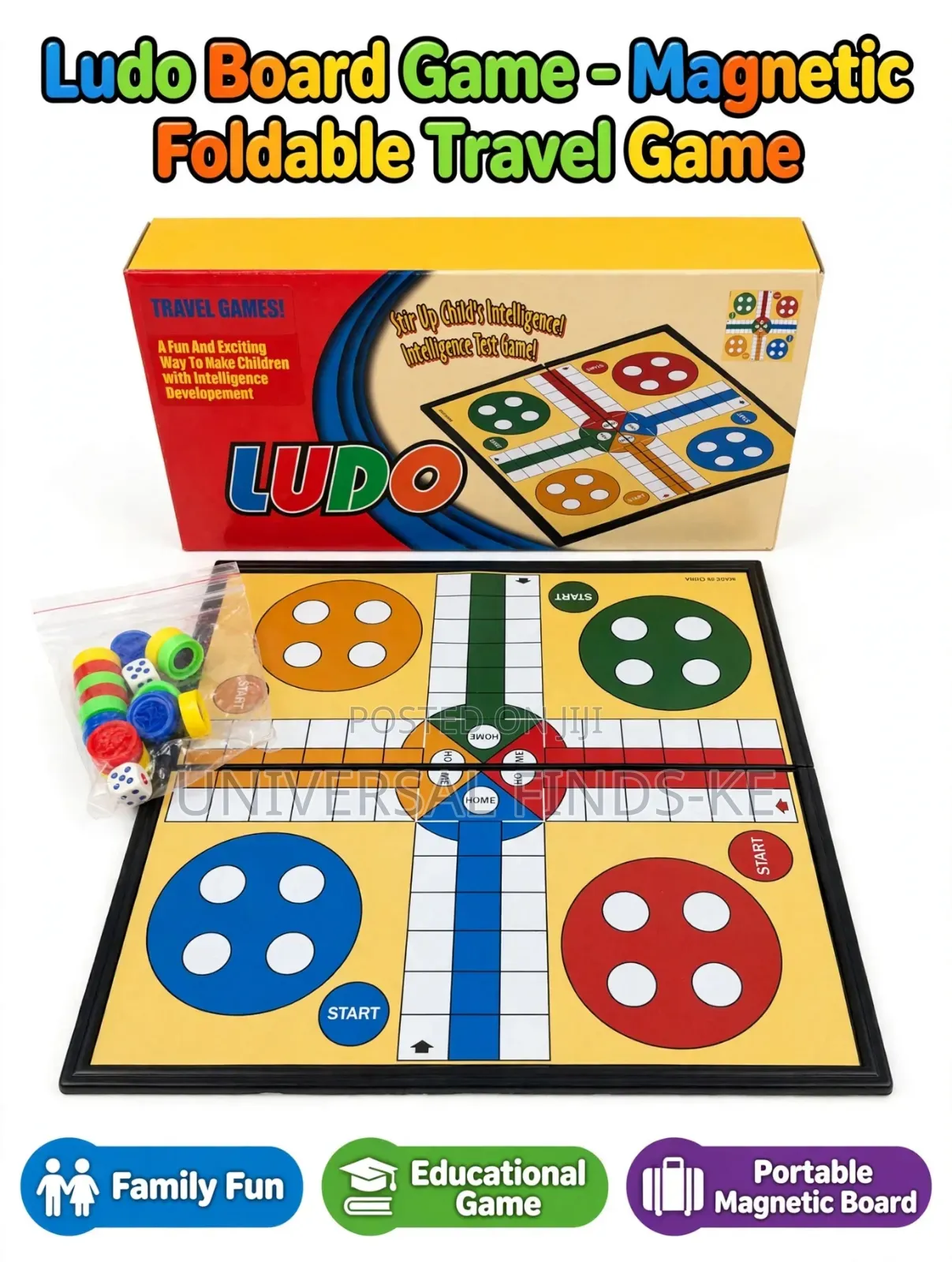 Ludo Board Game Set for Kids and Adults Family Indoor Entertainment
