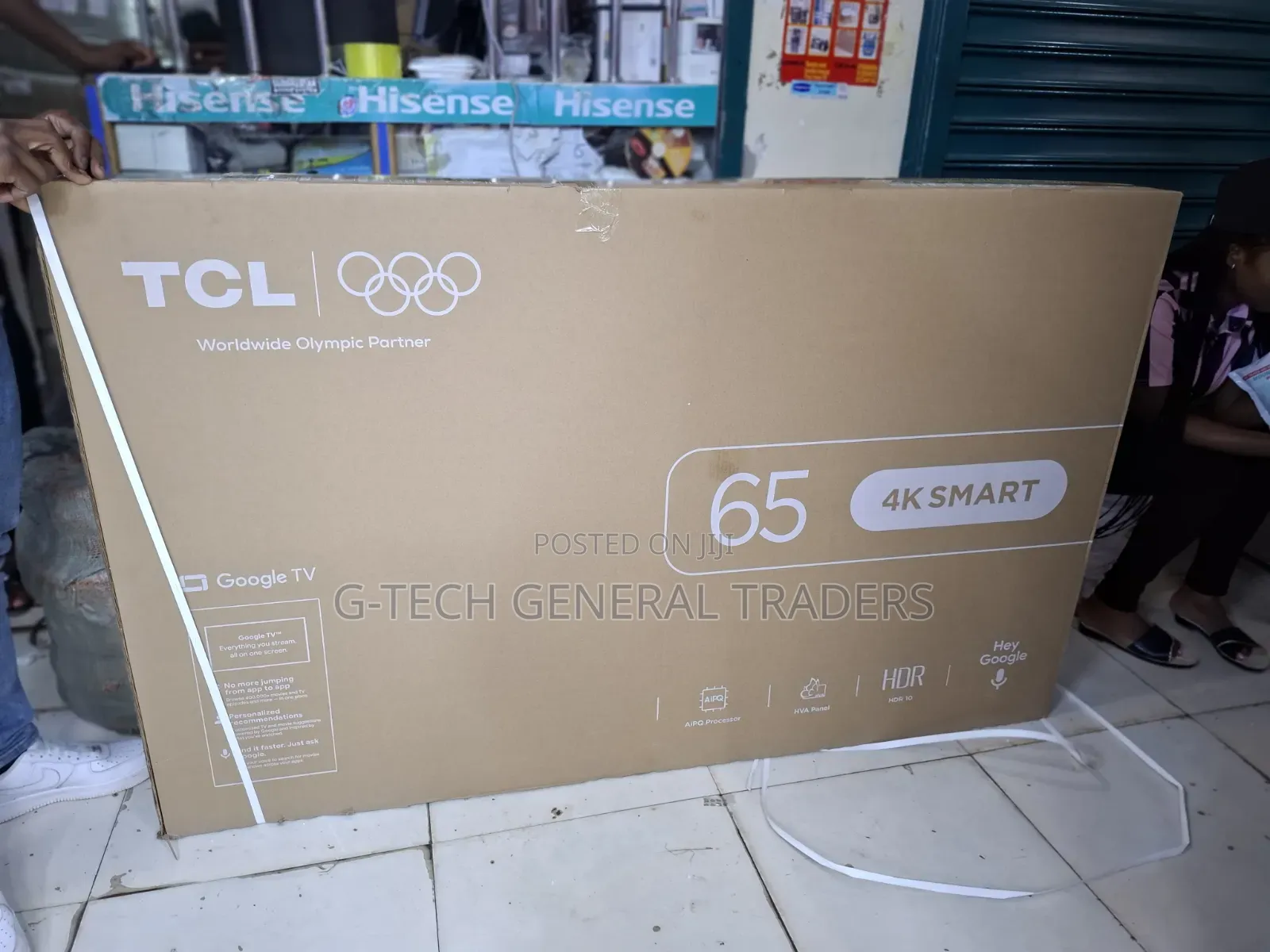 TCL 65” 4k Smart TV (Model 65v6d).