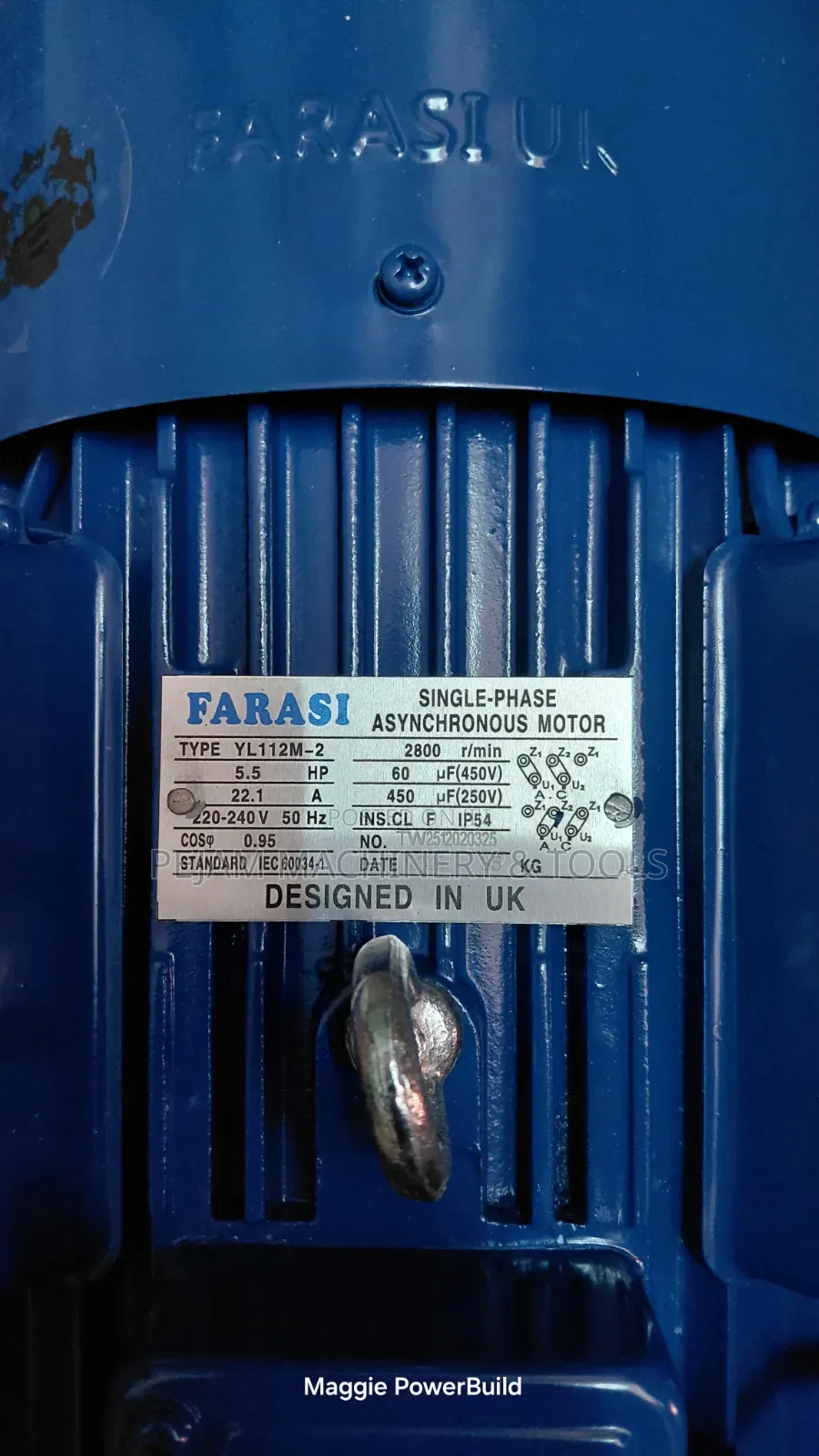 Farasi UK 5.5hp Single Phase 2800rpm Electric Motor With Copper Coil