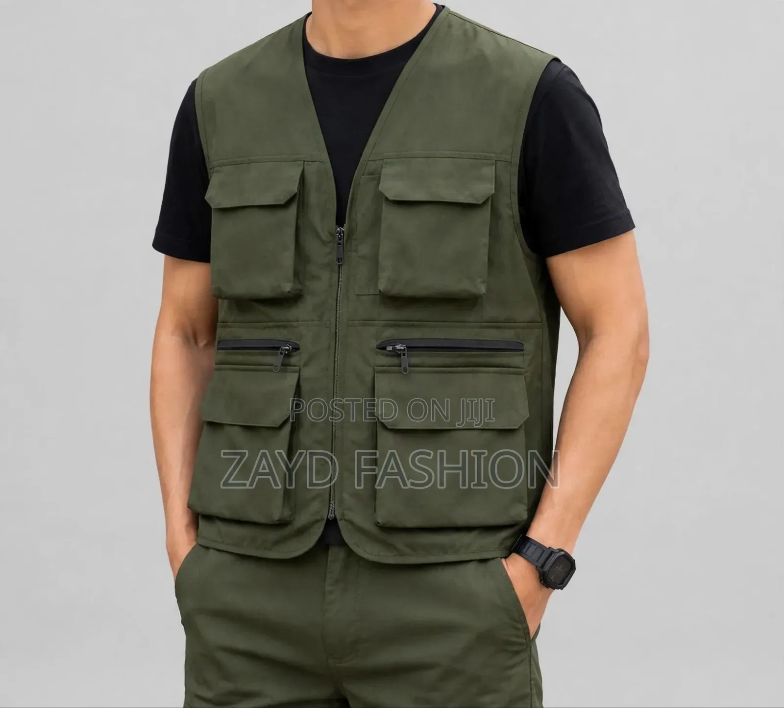 Jungle Green Full Tactical Sleeveless Jacket