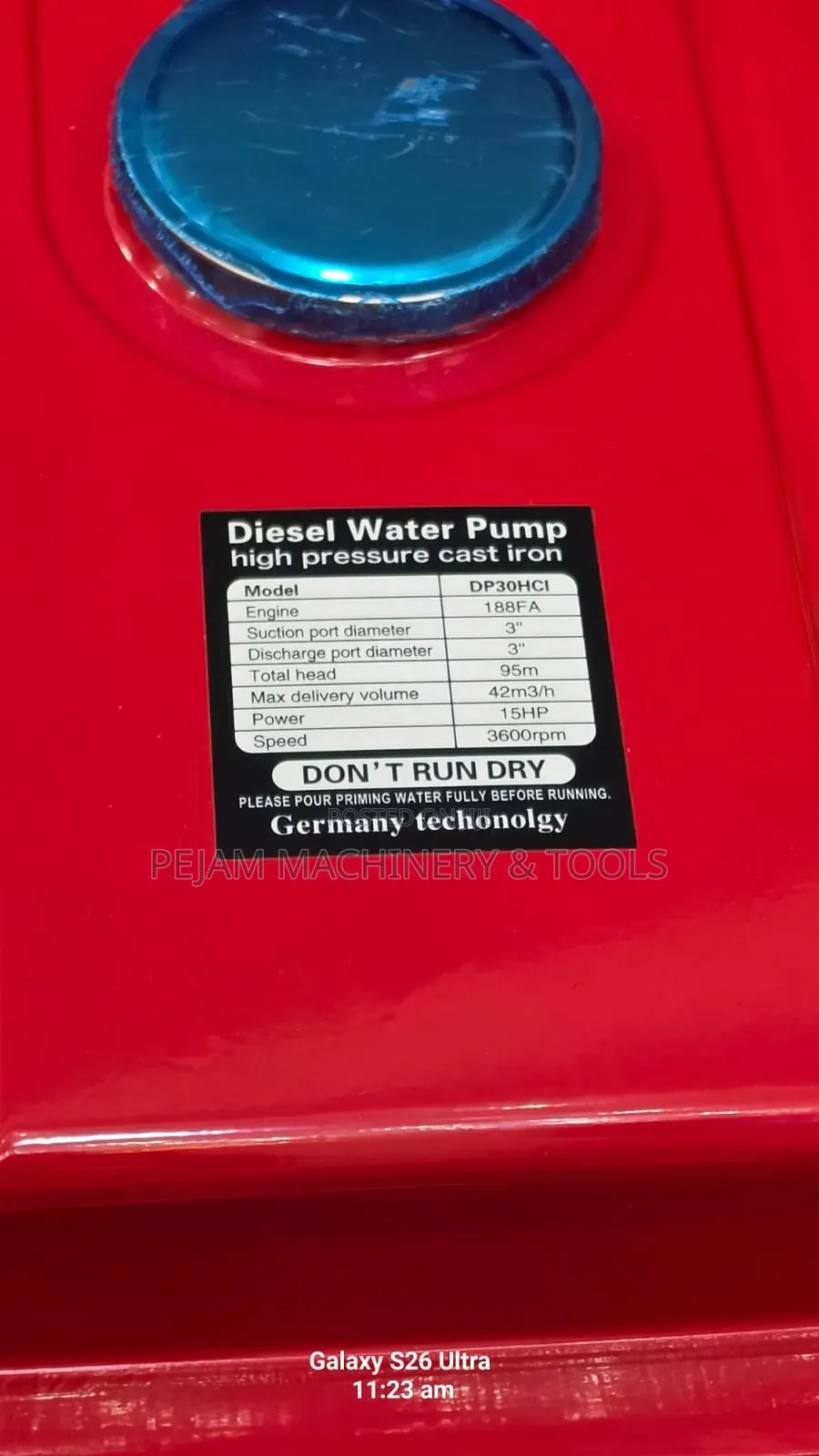 3" Pulsar DP30HCi Diesel High-Pressure Water Pump 95m 16hp 42m3/H