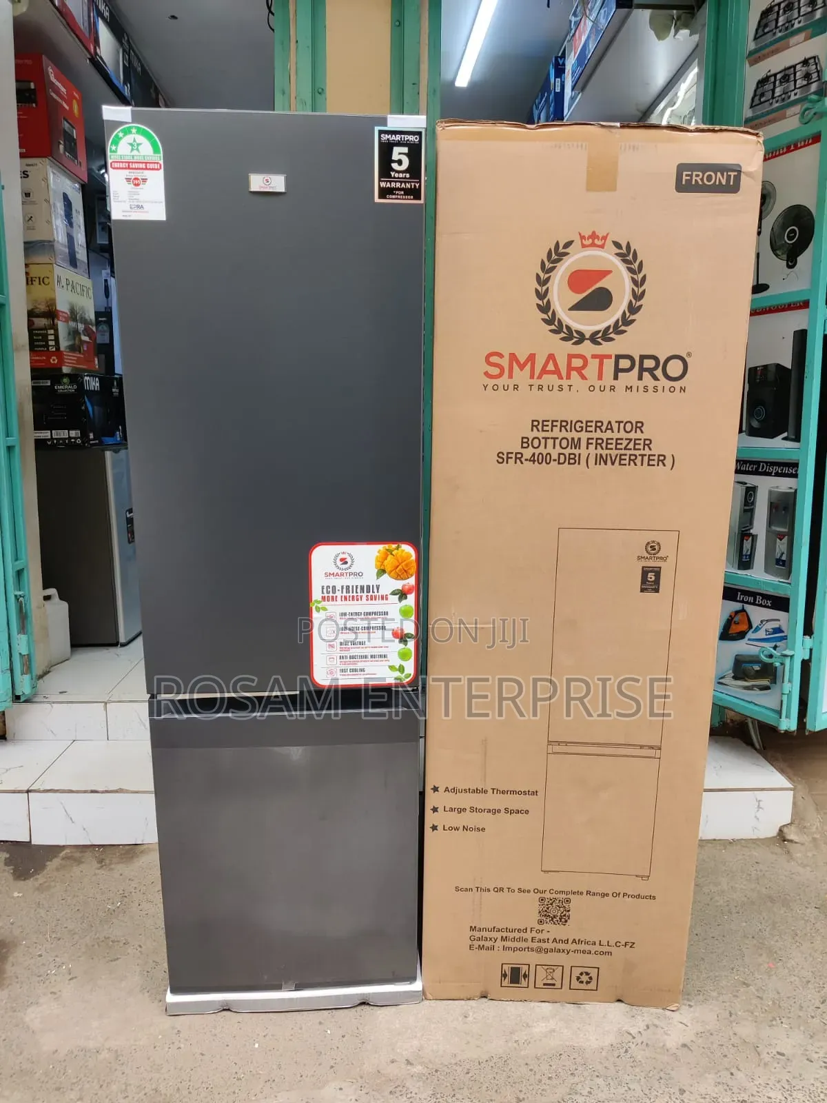 Smartpro Fridge 340l 400dbi No Frost Bottom Freezer