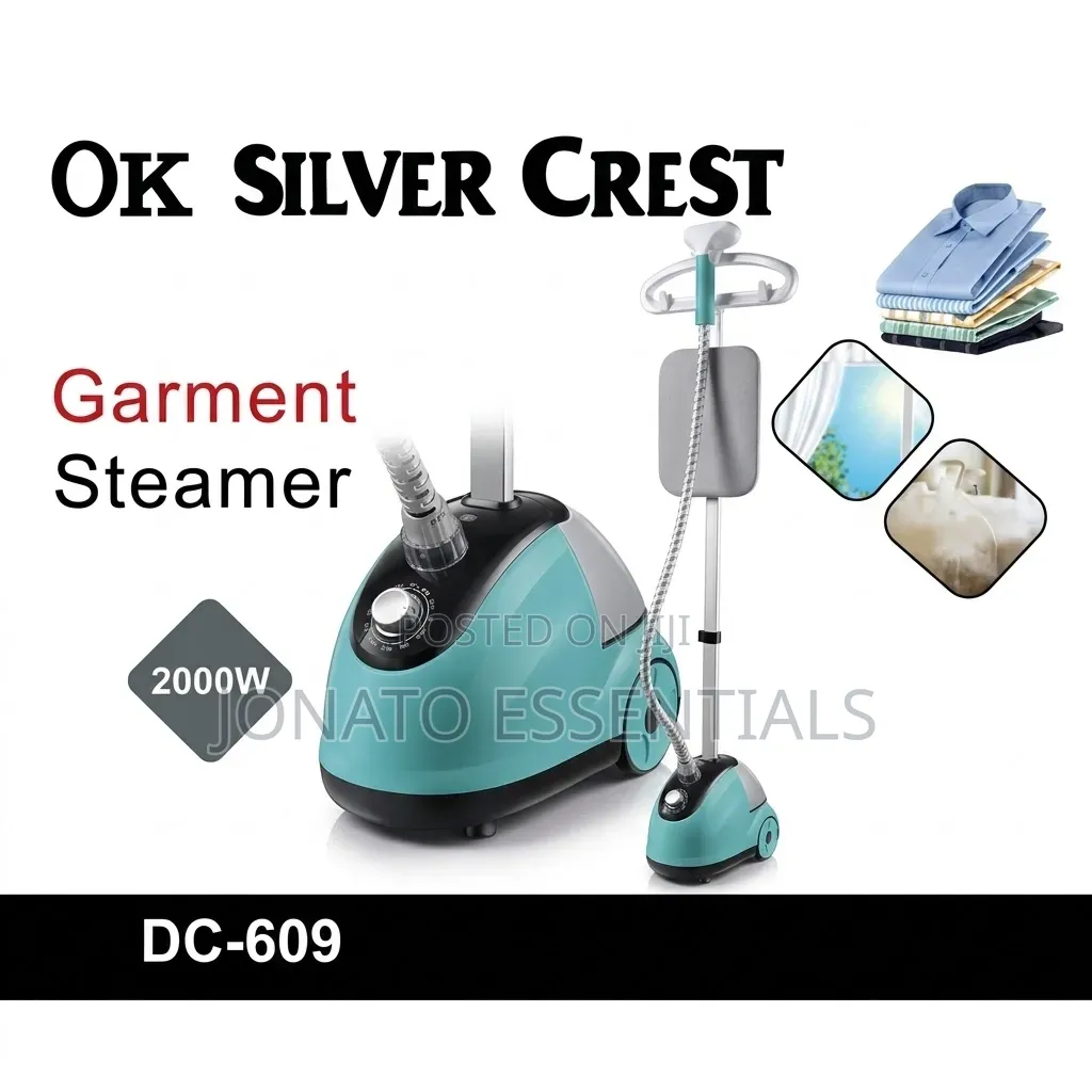 OK Silver Crest 2000W Standing Garment Steamer Ironing Board