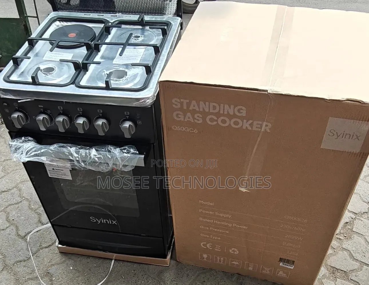 Syinix 50×50 Gas Cooker With Electric Oven & Rotisserie