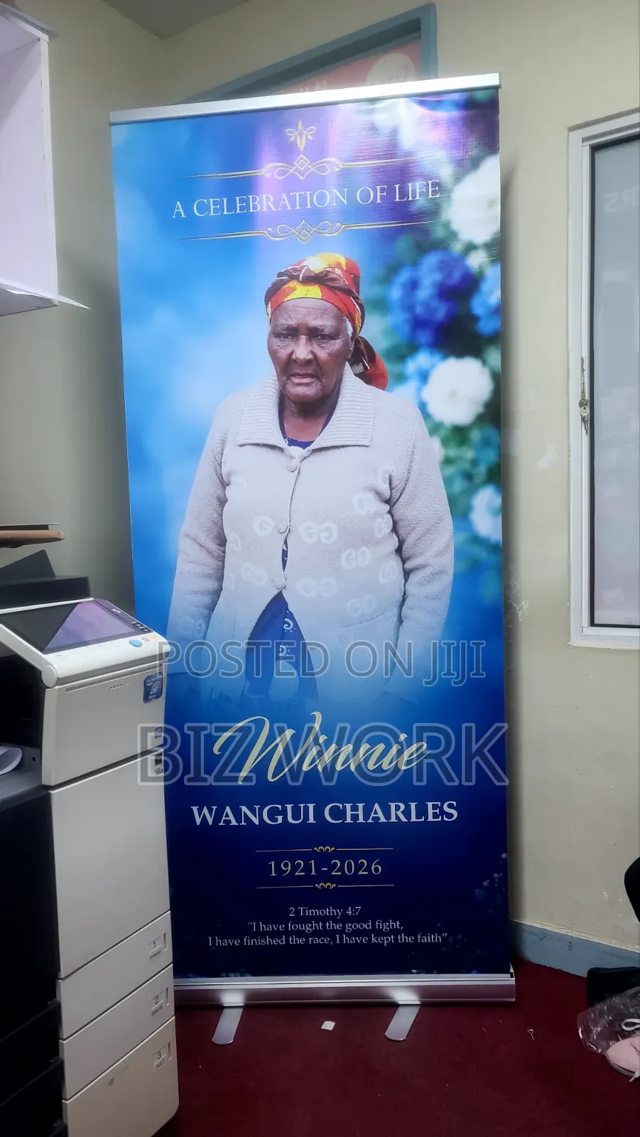 Funeral Roll. Up Narrow Base Banner