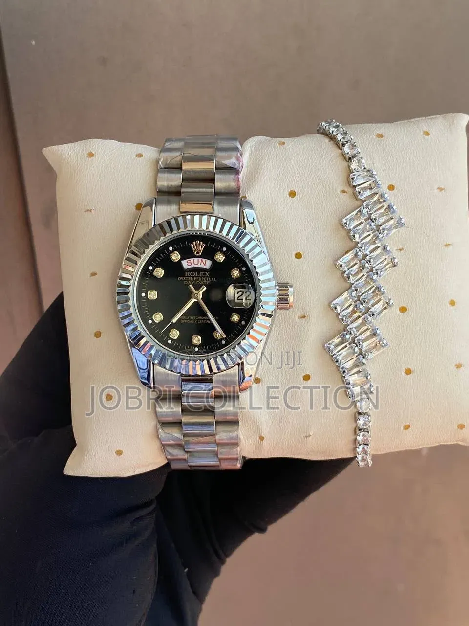 Silver Strapped Ladies Rolex Watch X Bracelet