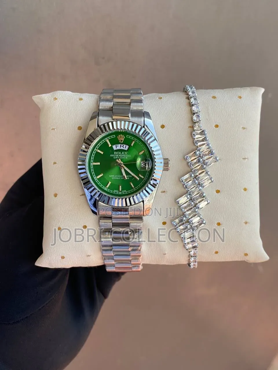 Silver Strapped Ladies Rolex Watch X Bracelet